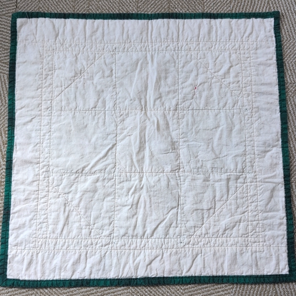 Handmade Festive Green and Red Christmas Holiday Quilted Table Topper Runner - Picture 5 of 6
